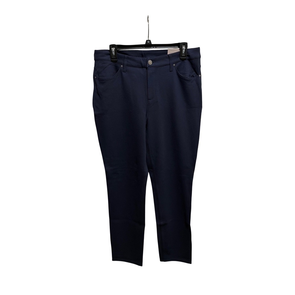 Chicos Platinum Stretch Navy Blue Straight Leg Pants Women‎ 1R